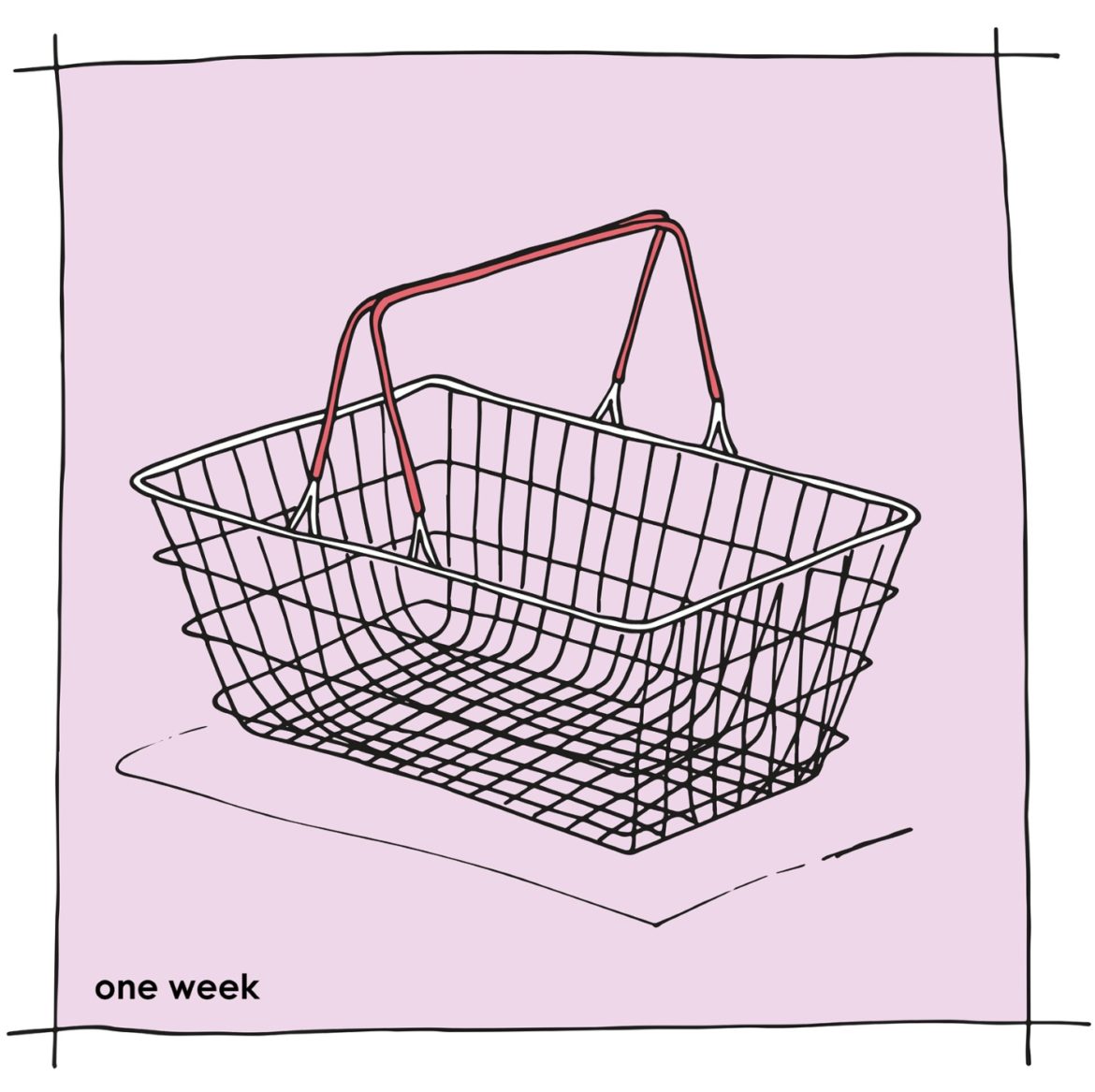 one week blog – illustration – foodsharing – einkaufskorb Foodsharing – Eine Woche lang Lebensmittel aus zweiter Hand.