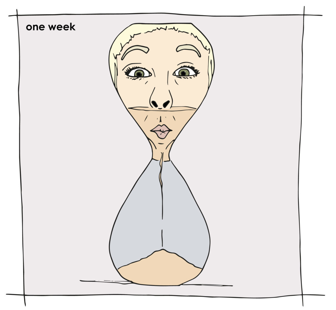 www.oneweekblog.de – illustration – zeit – sanduhr one week - illustration - liebesbrief - zeit - sanduhr - achtsamkeit